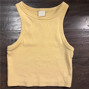 H&M Light Yellow Ribbed Crop Top